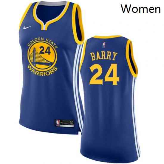 Womens Nike Golden State Warriors 24 Rick Barry Swingman Royal Blue Road NBA Jersey Icon Edition